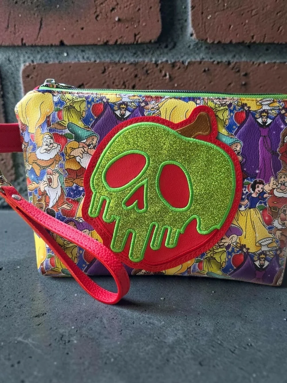 Rotten Apple Wristlet Bag AND Matching Wallet Combo